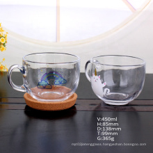 450ml round chubby glass milk tea juice mugs